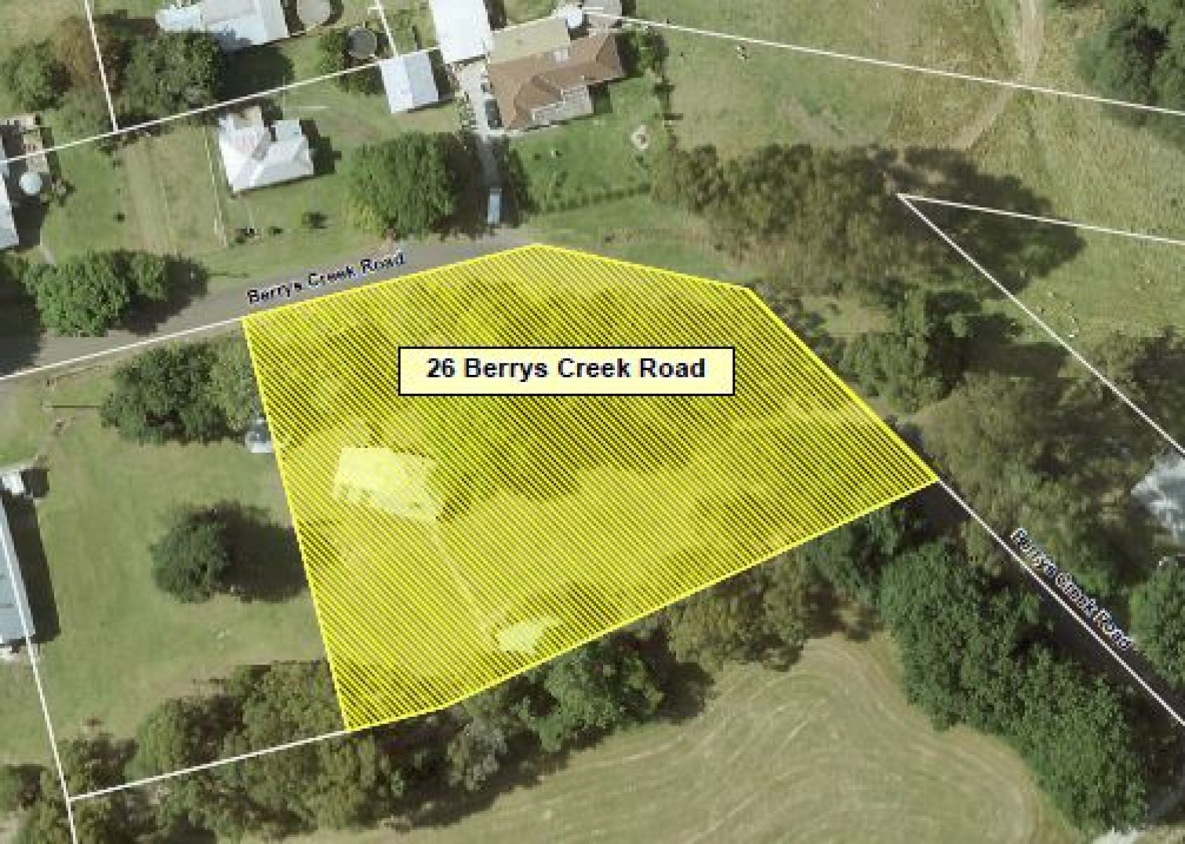 Aerial view of 26 Berrys Creek Road Berrys Creek