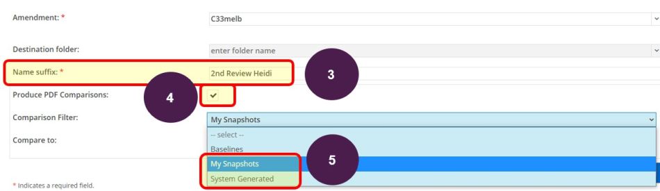 Fields to complete to generate an interim publish