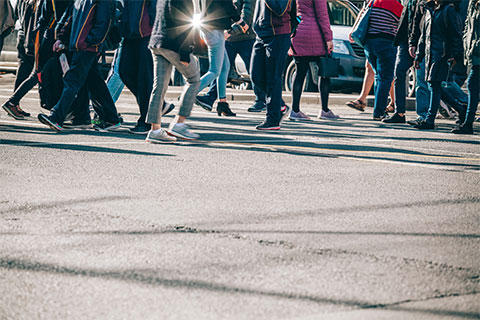 crowd walking  