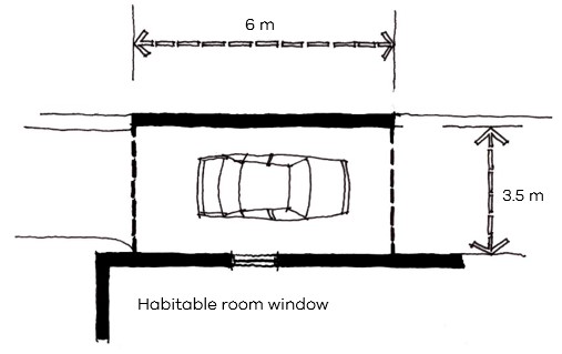 Window facing a carport