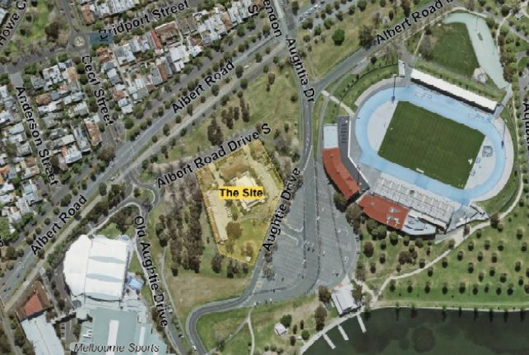 Aerial view of Albert Park Drive Albert Park