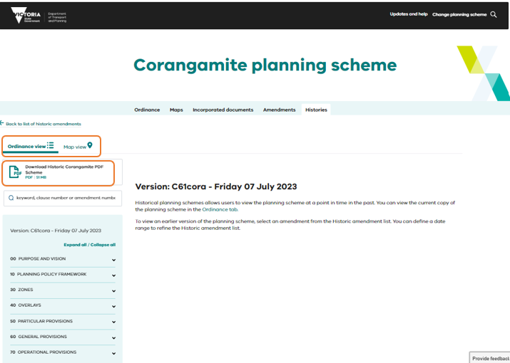 Tip for how to view a planning scheme from April 13, 2022 onwards