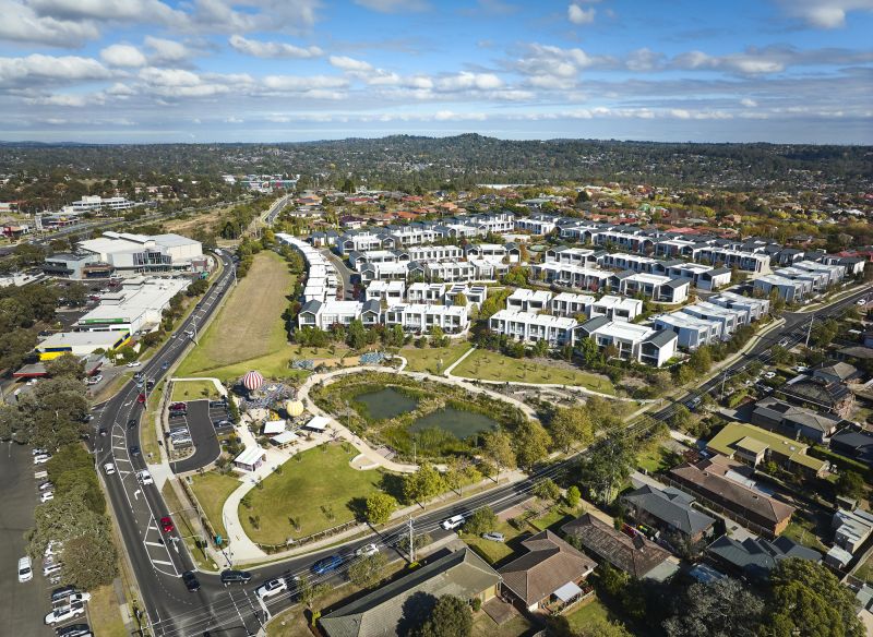 Aerial image showing metropolitan growth