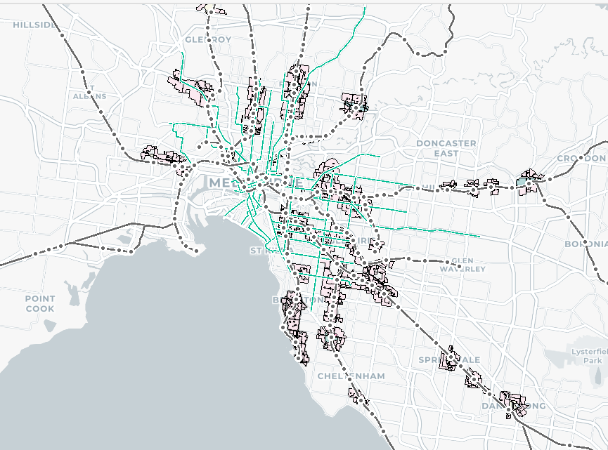 Thumbnail showing a high level of the Melbourne based activity centres