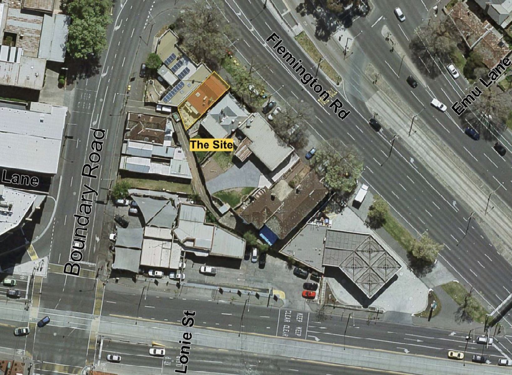 Aerial view of 445 Flemington Road, North Melbourne