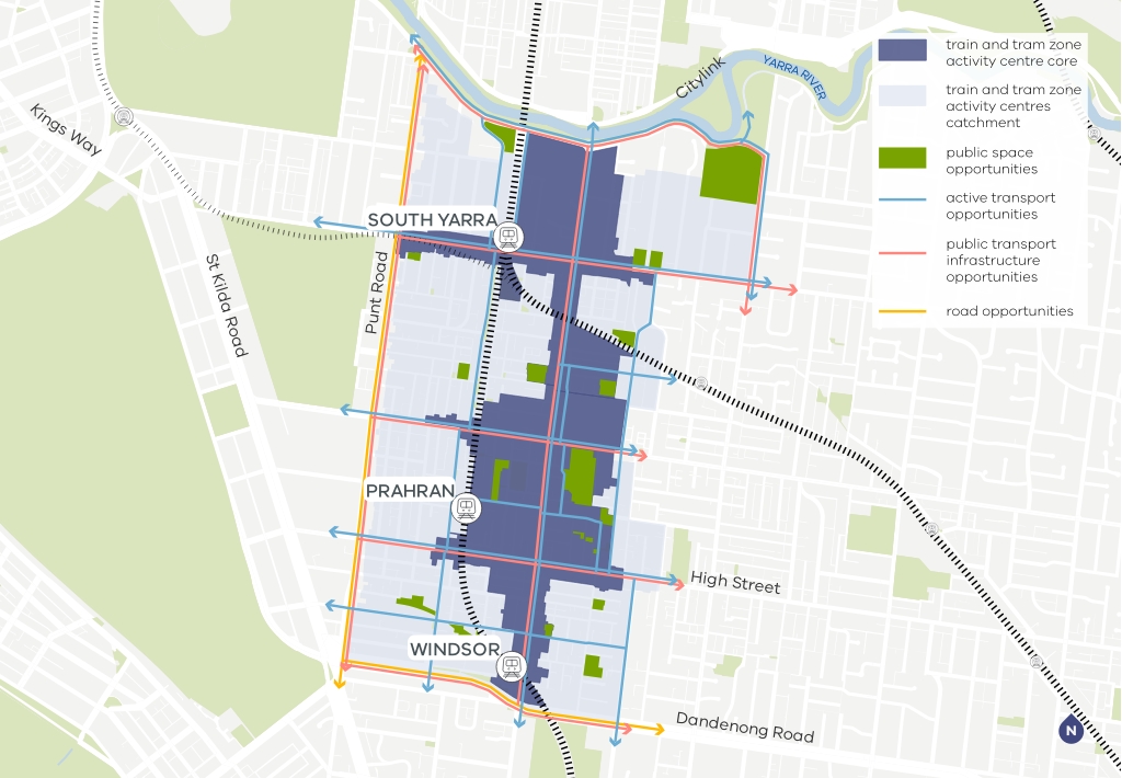 Map of infrastructure improvements for South Yarra