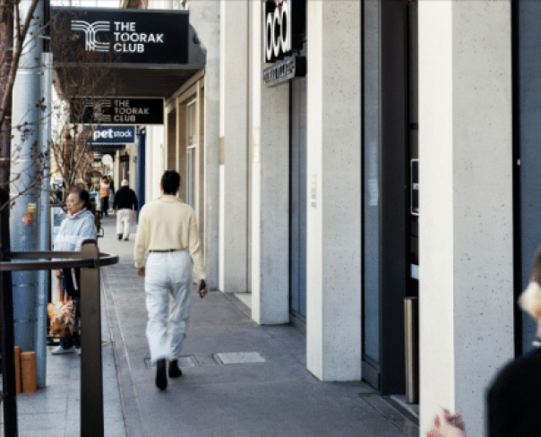 Photo of a sidewalk in Toorak Village