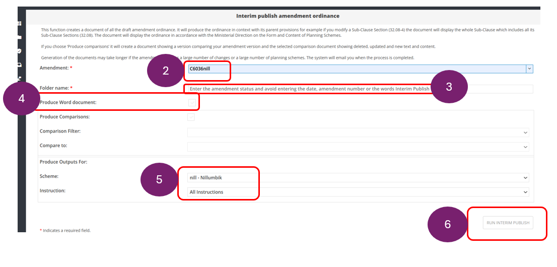 Interim Publish screen