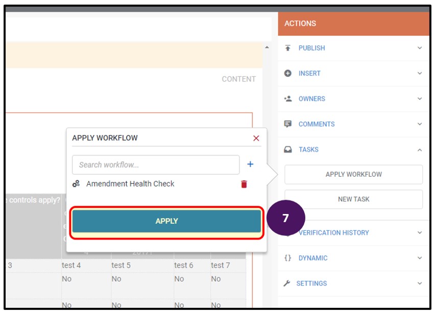 Apply the Amendment Health Check Workflow