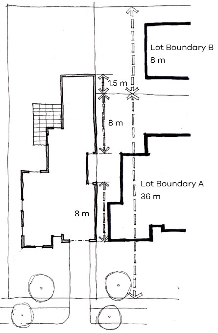 Walls on boundaries where there is more than one adjoining lot