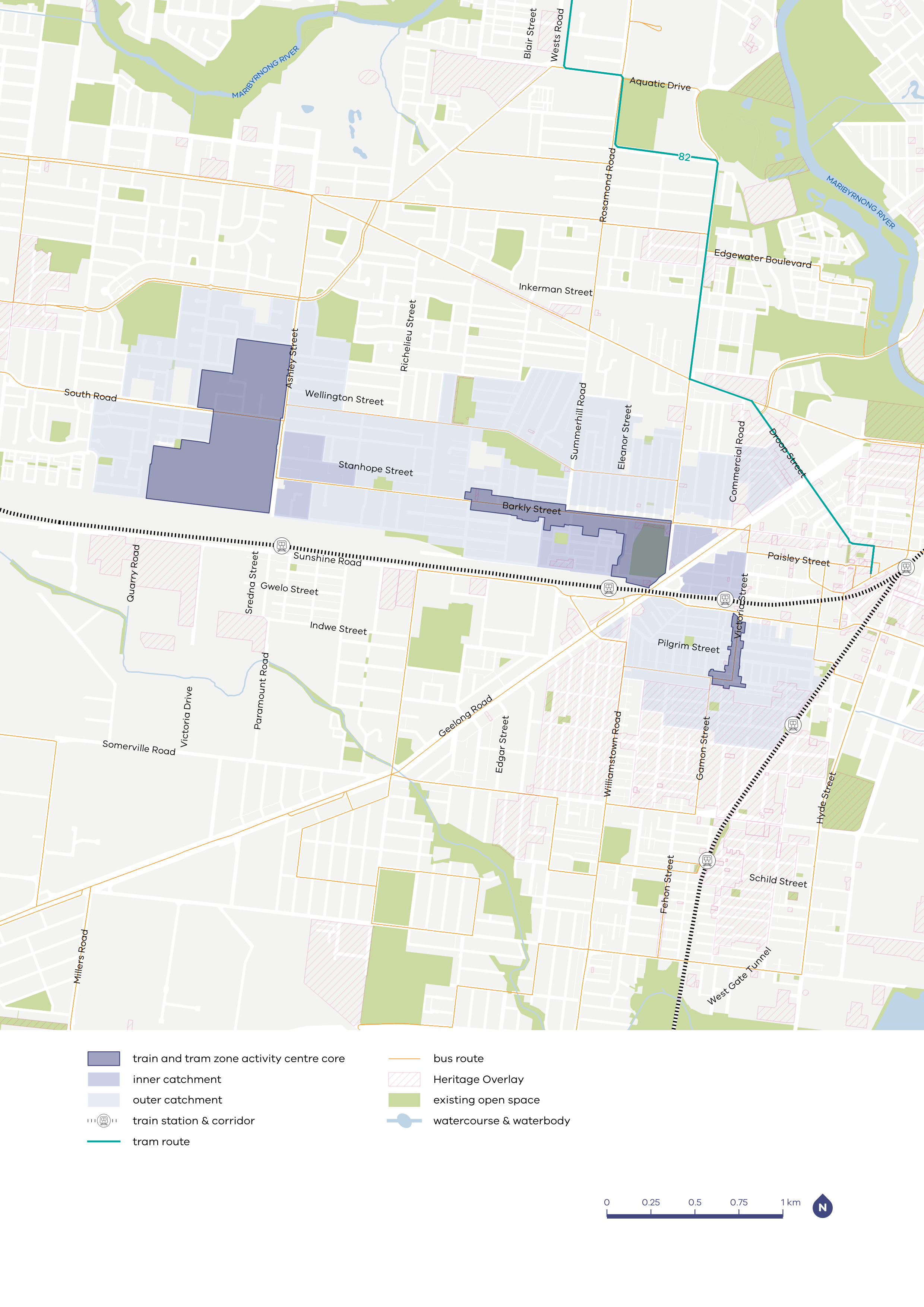 Middle-Footscray to Tottenham core and catchment