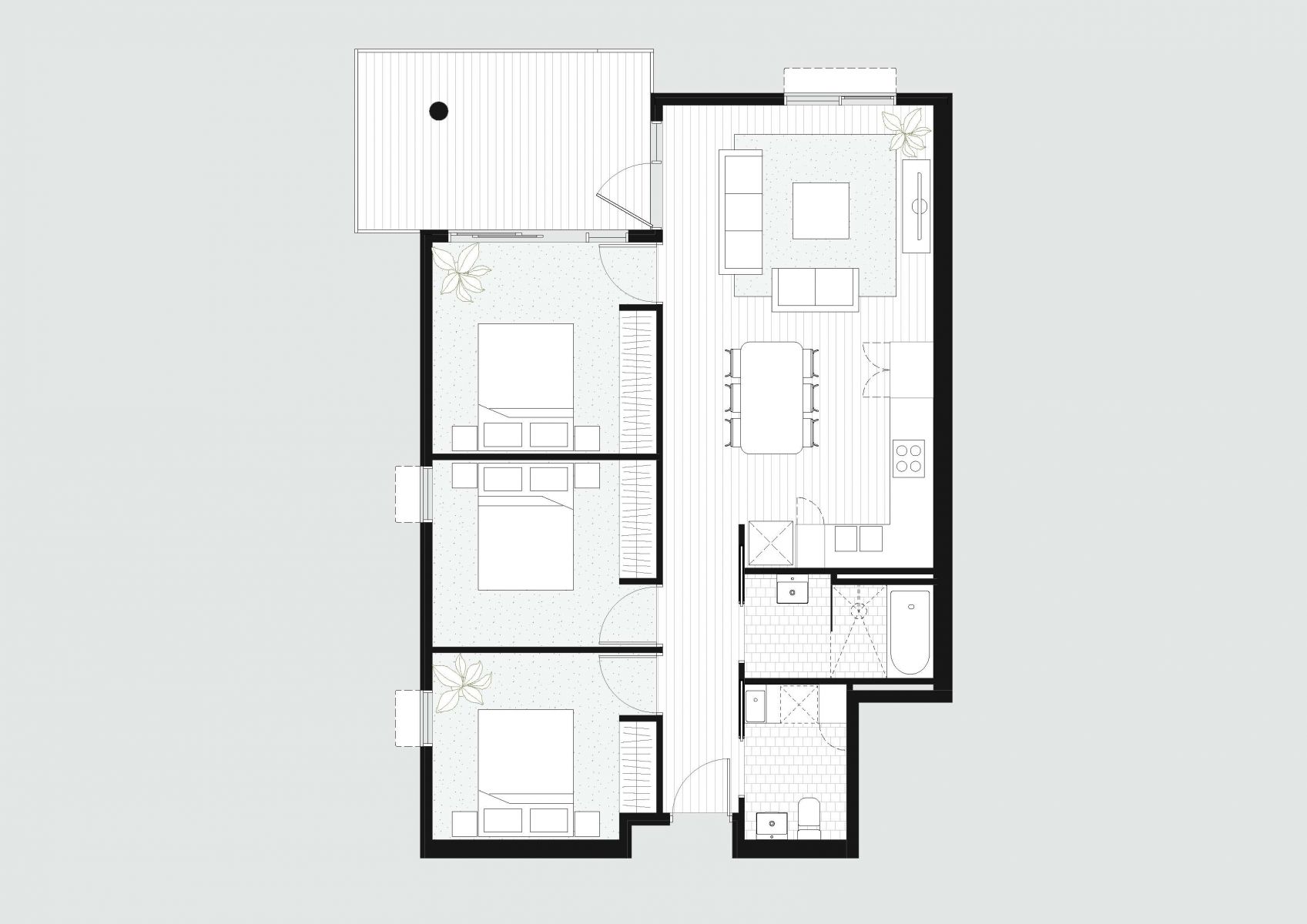 Apartment floorplan by McGregor Westlake Architecture