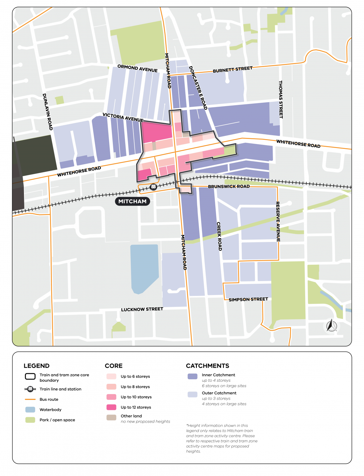 Map showing the Mitcham activity centre