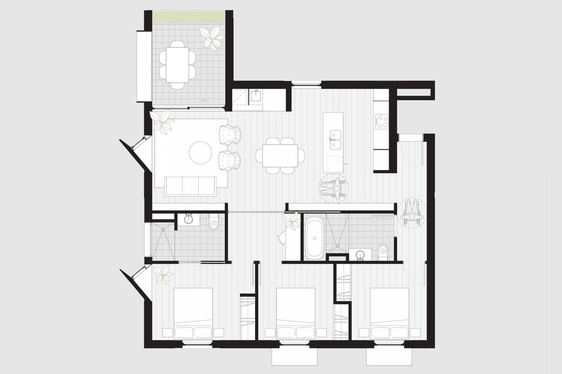 Apartment floorplan by Design Strategy Architecture