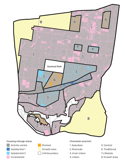 A map of the Gumnut residential development framework plan