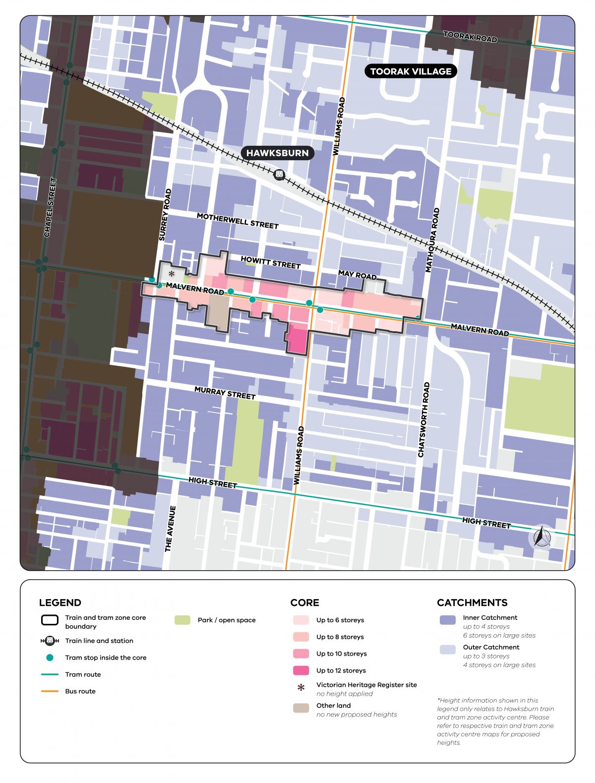Map showing the Hawksburn activity centre