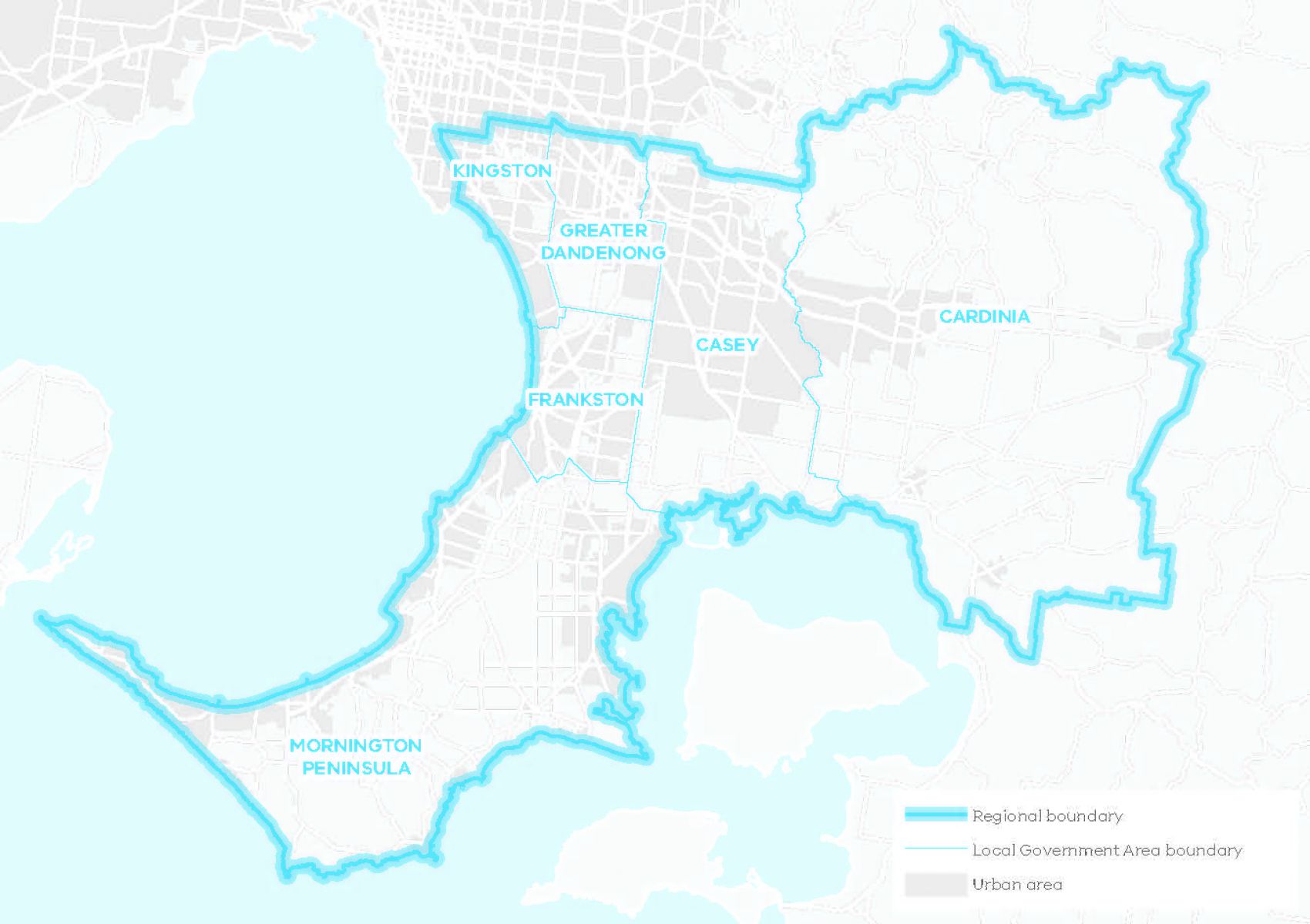 Southern Regional Snapshot showing the local government areas