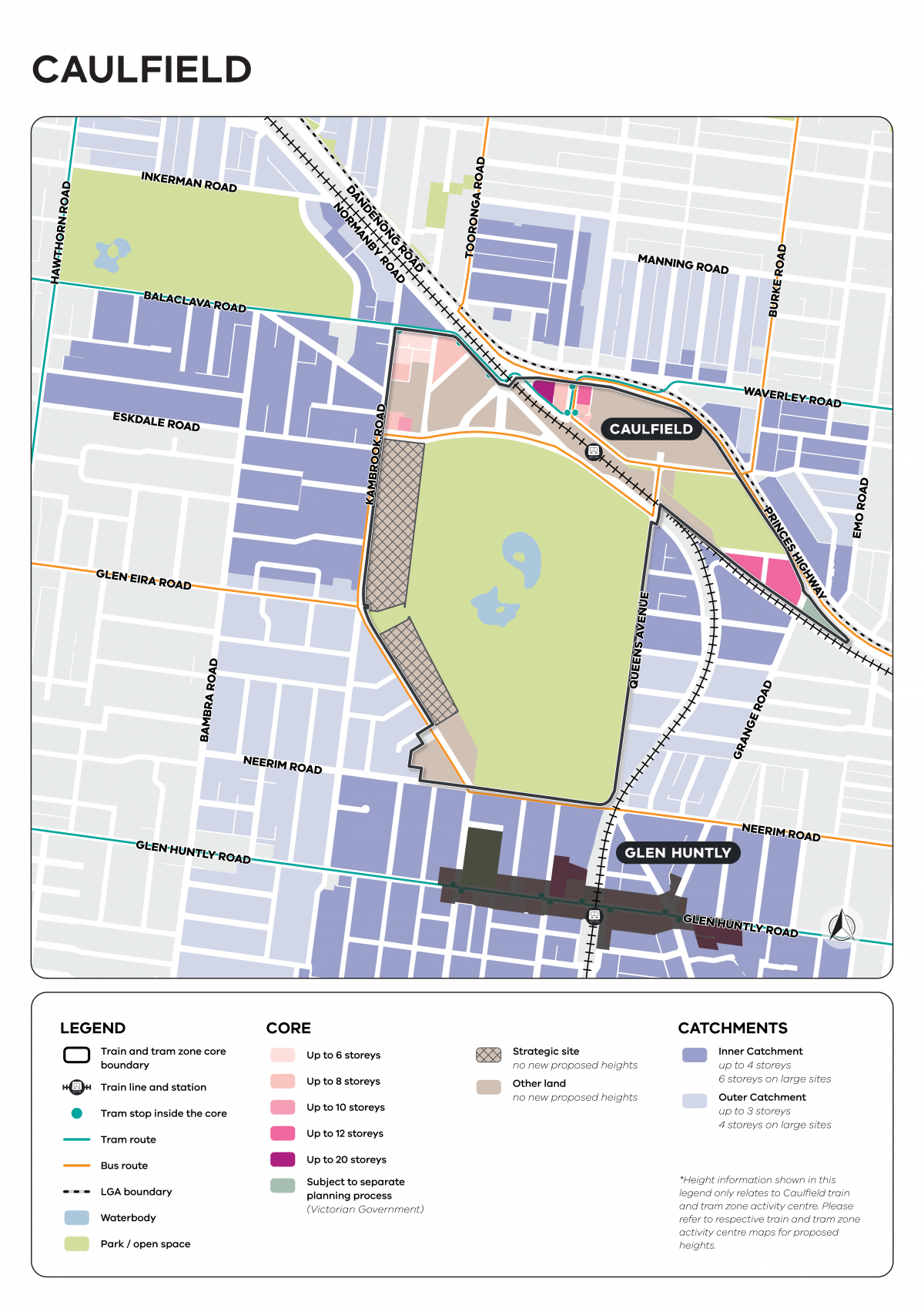 Map showing the Caulfield activity centre