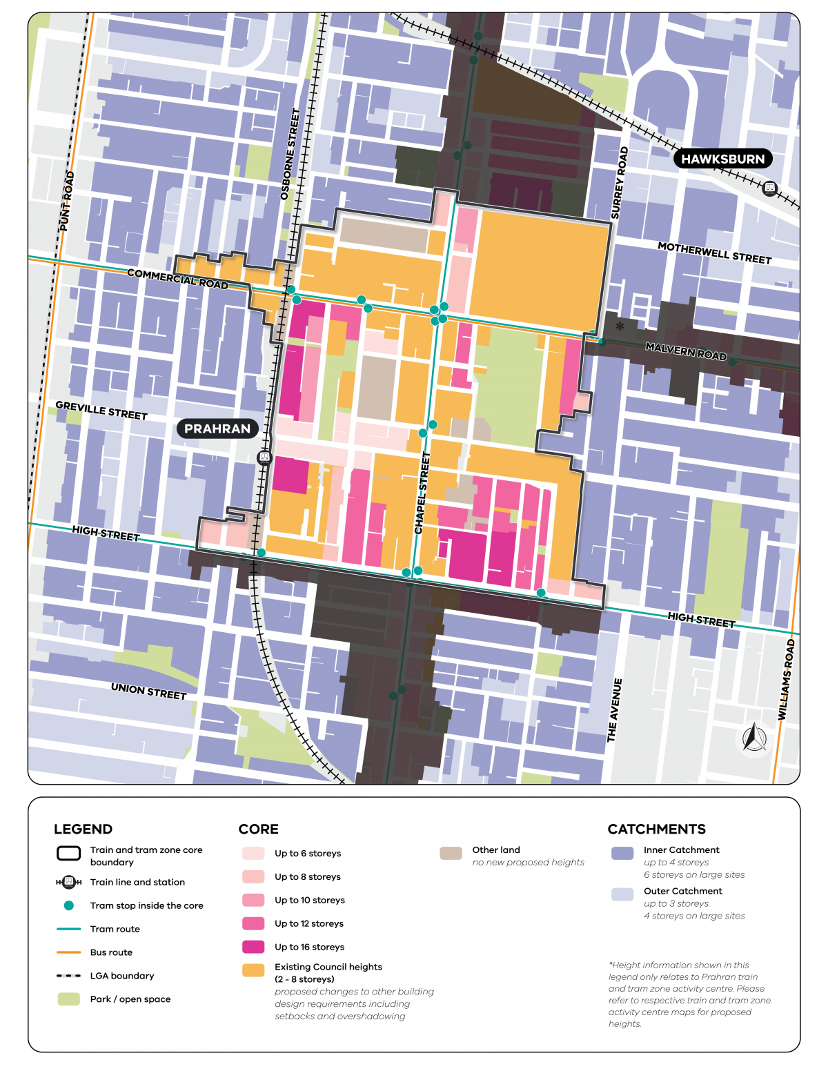 Map showing the Prahan activity centre