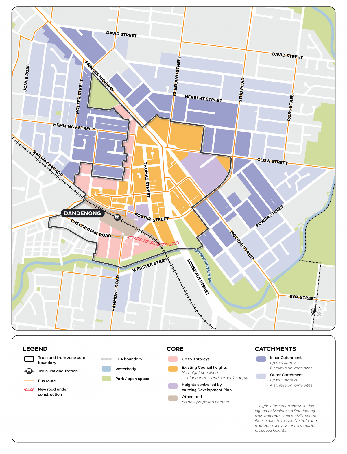 Map showing the Dandenong activity centre