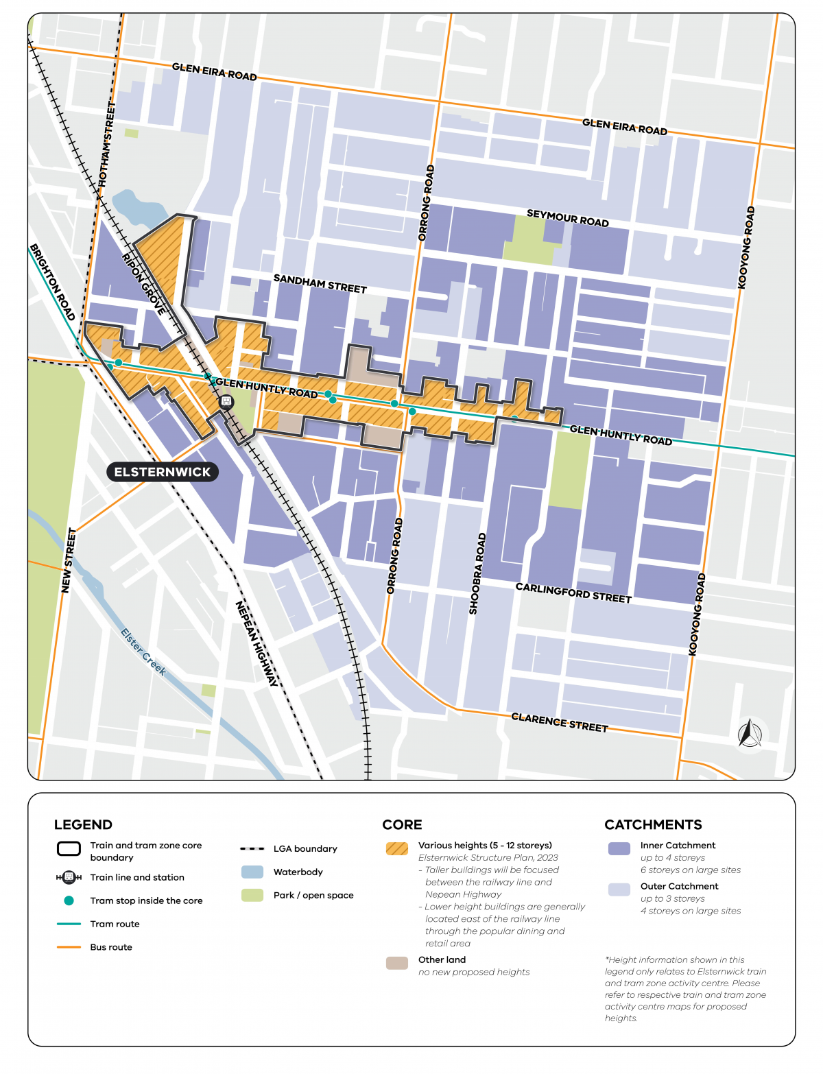Map showing the Elsternwick activity centre