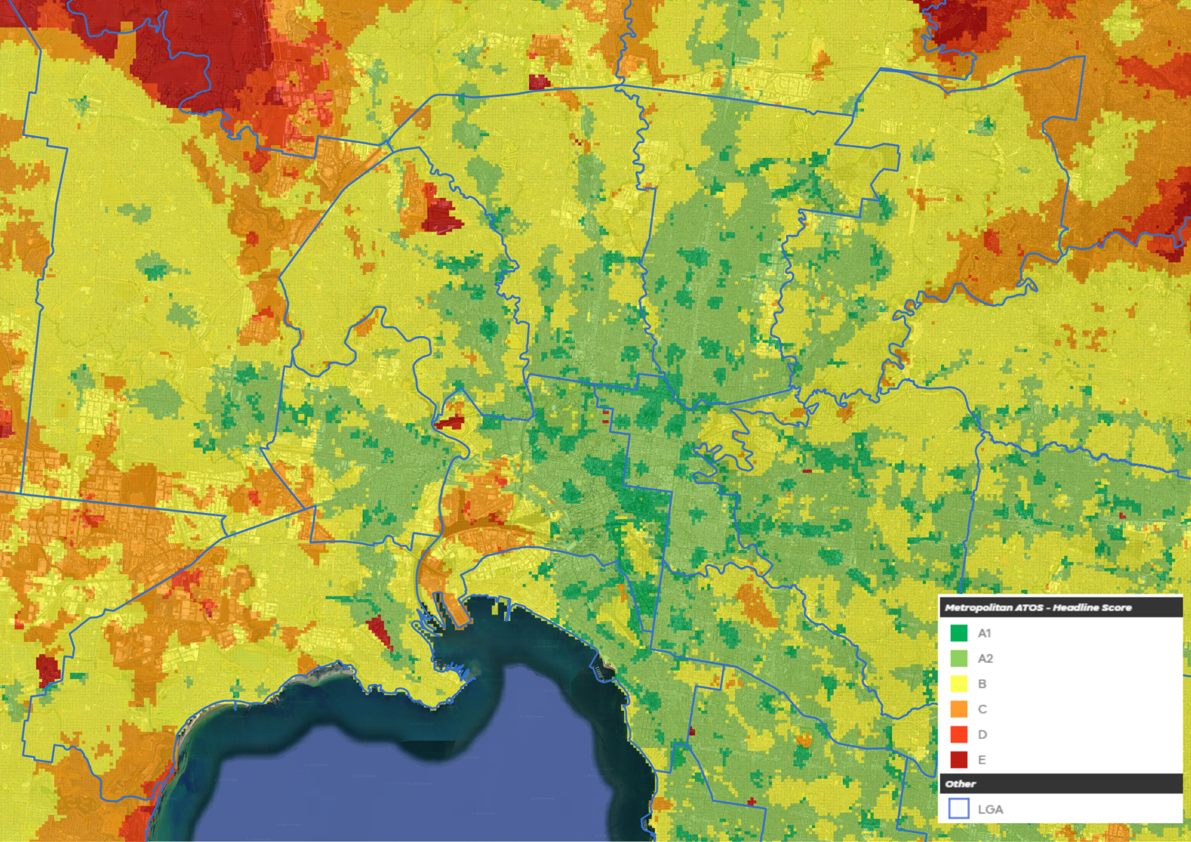  Image showing the metropolitan Melbourne ATOS headline scores. 